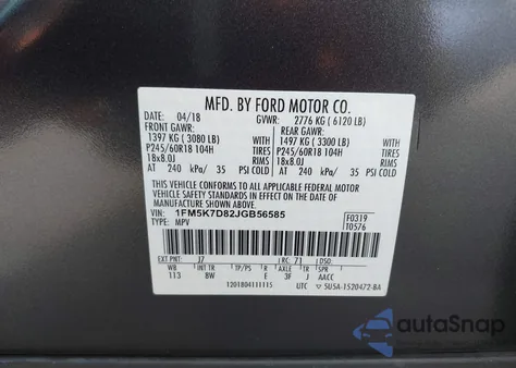 2018 Ford Explorer Xlt from USA, damaged, VIN 1FM5K7D82JGB56585
